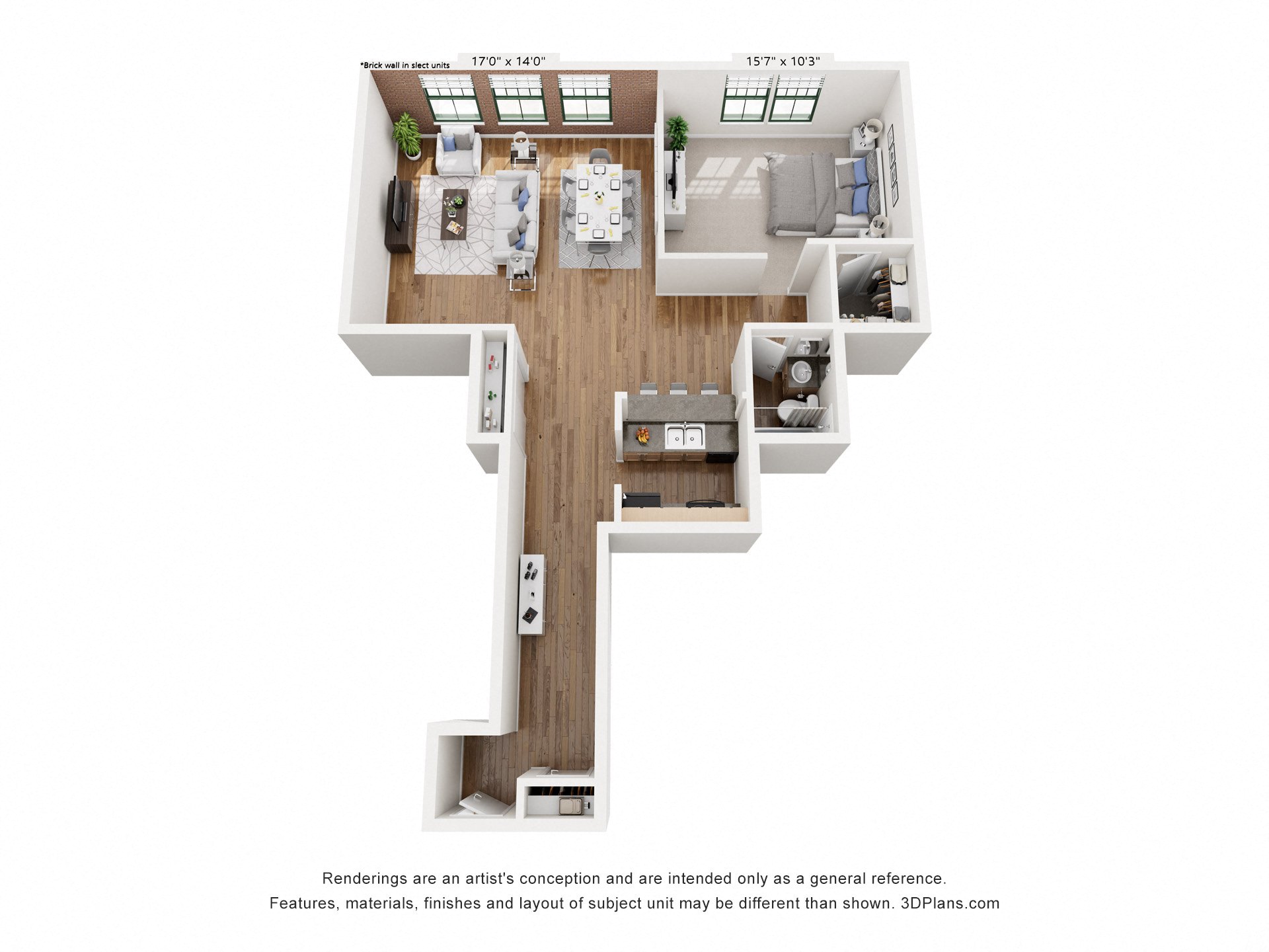 One Bedroom A floor plan